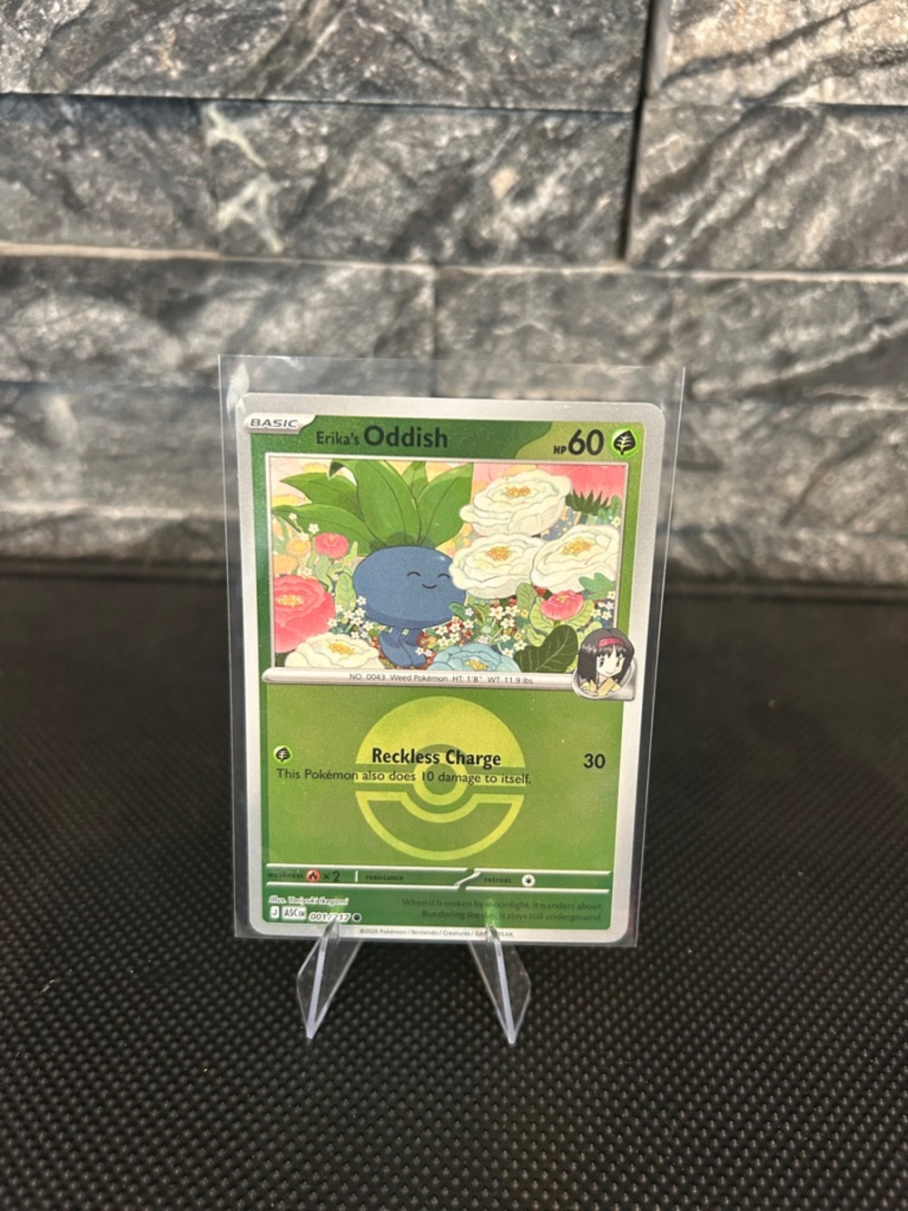 Pokemon Erika’s Oddish 001/217 Reverse Holo Rare from Ascended Heroes Set M/NM